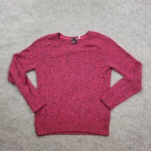 HM Basic Sweater Women Small Pink Red Long Sleeve Knit Crew Neck Pullover Ladies